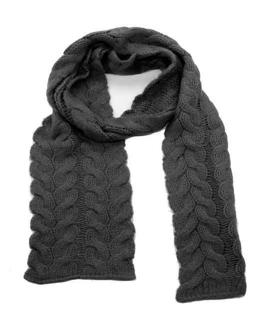 6"X72" Cables Scarf Black