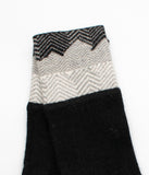 Gloves Two Tone In Zig Zag Pattern Black/Lt H Grey