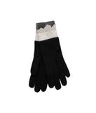 Gloves Two Tone In Zig Zag Pattern Black/Lt H Grey