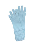 Gloves With Cables On Cuff Baby Blue