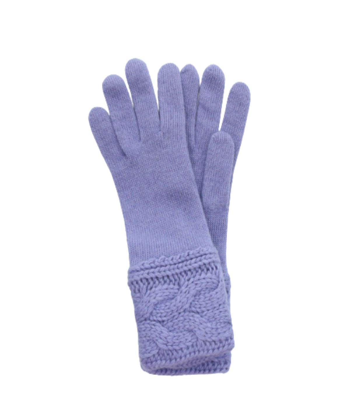 Gloves With Cables On Cuff Dusty Lavander