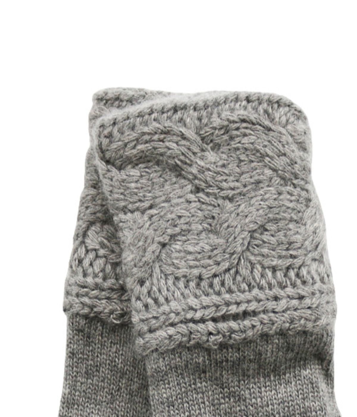 Gloves With Cables On Cuff Lt Ht Grey