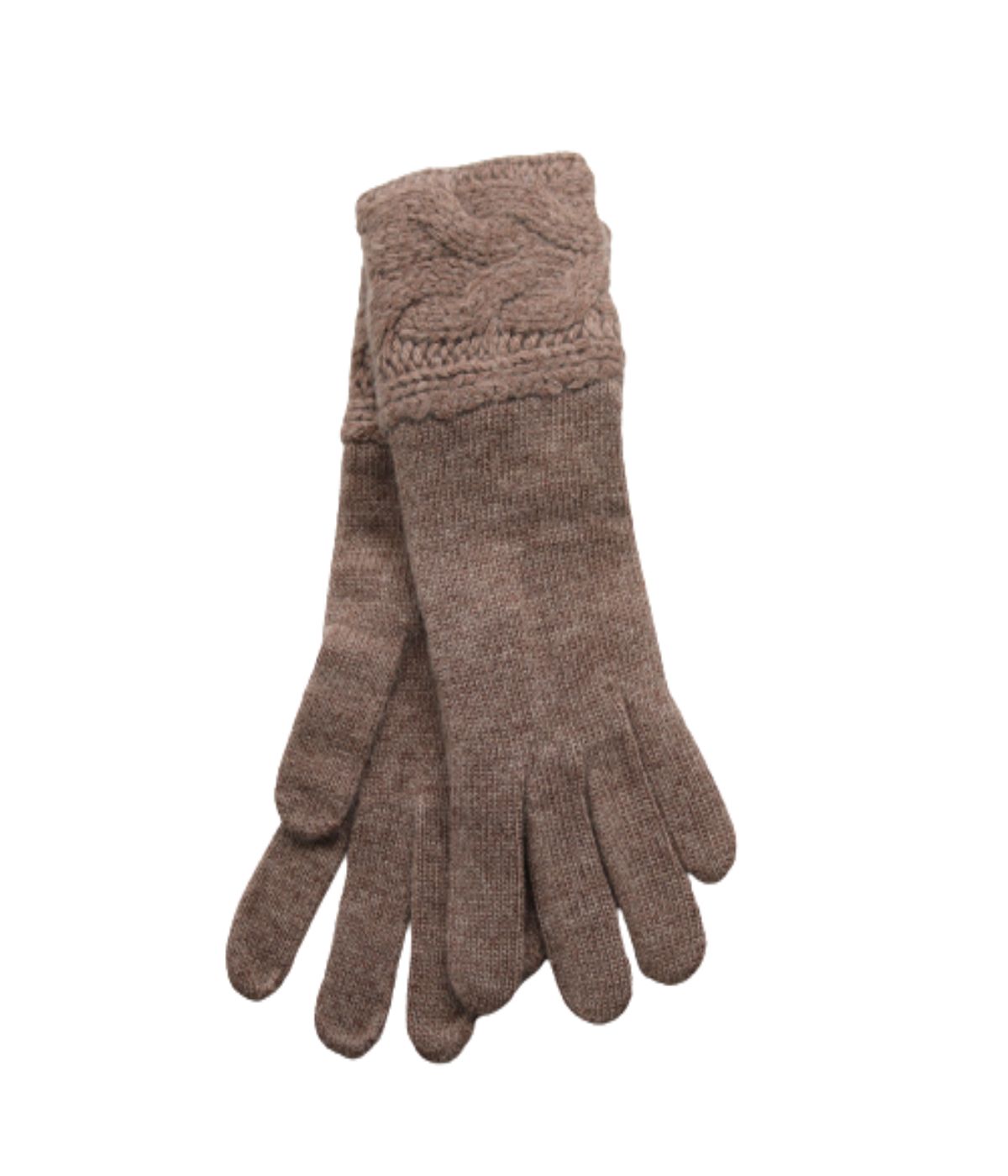 Gloves With Cables On Cuff Lt Nile Brown