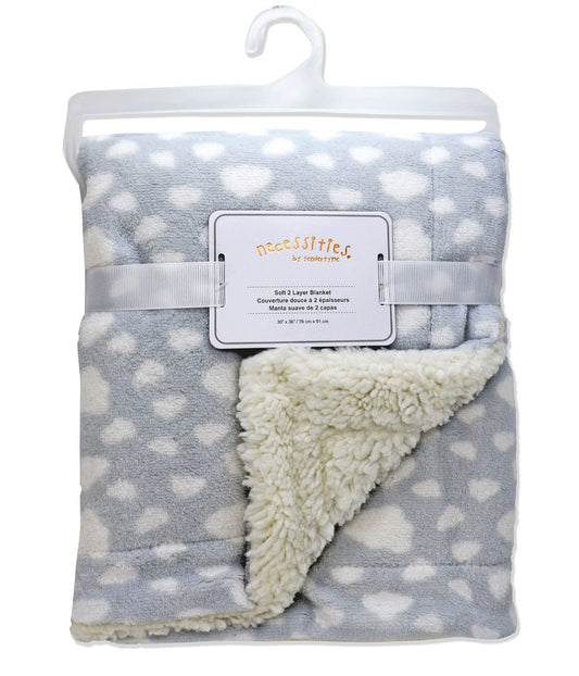 Boys and Girls Blanket with Sherpa Gray