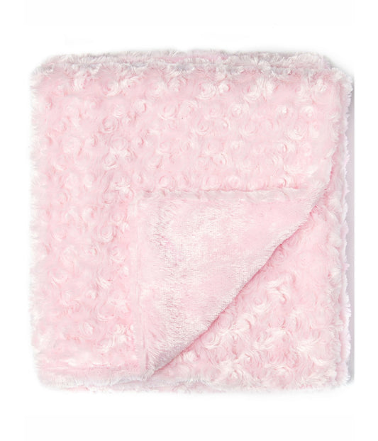 Baby Boys and Girls Curly Plush Blanket Pink