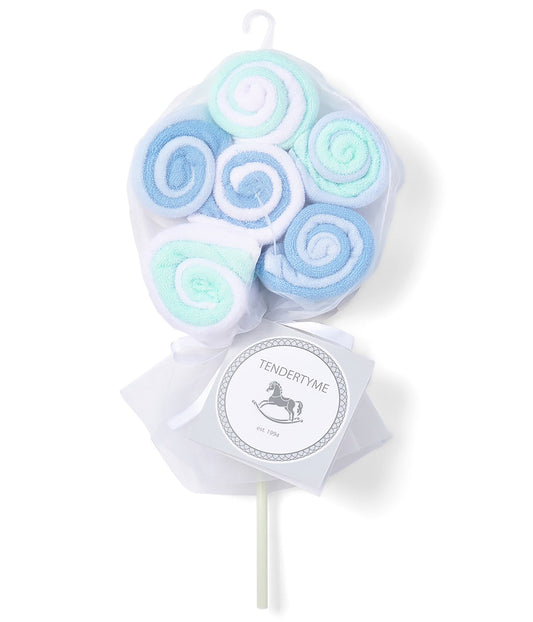 Baby Boys and Girls Lollipop Baby Washcloth Gift Set Blue