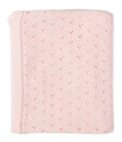 Baby Boys and Baby Girls Cotton Layette Pointelle Knit Baby Blanket Pink