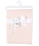 Baby Boys and Baby Girls Cotton Layette Pointelle Knit Baby Blanket Pink