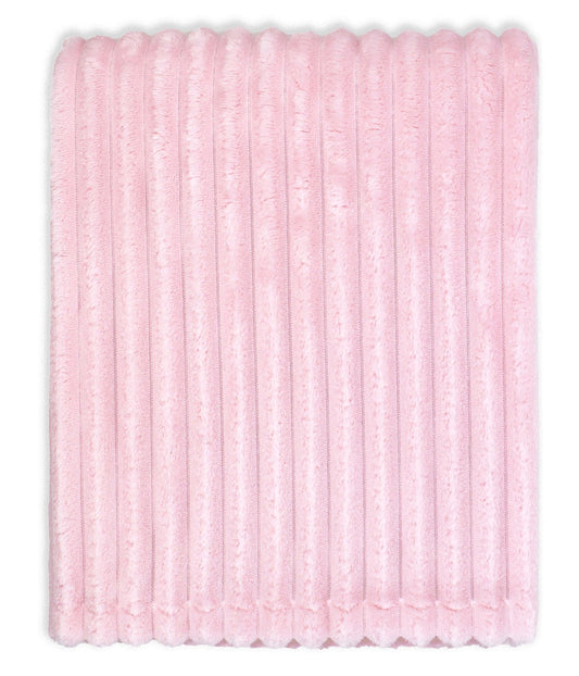 Baby Boys and Baby Girls Striped Plush Baby Blanket Pink