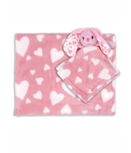 Baby Boys and Baby Girls Blanket with Matching Lovey Nunu Pink