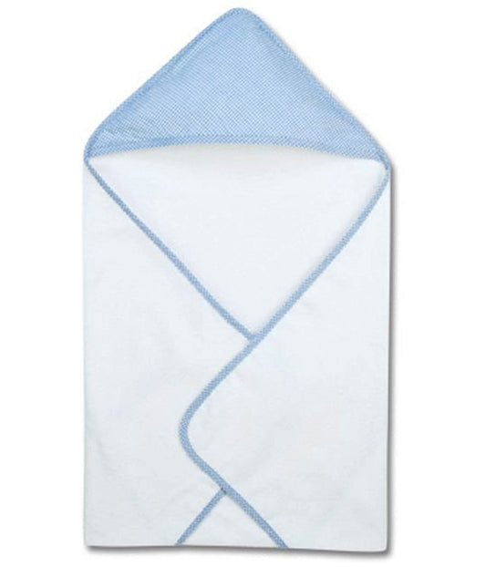 Baby Boys and Girls Bath Towel with Piping Blue