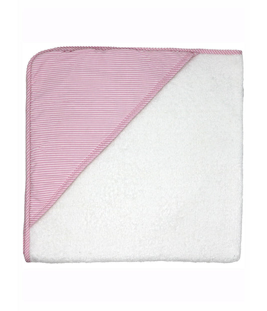 Baby Boys and Girls Bath Towel with Piping Pink