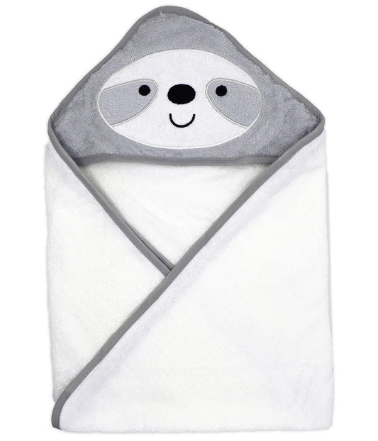 Baby Boys and Girls Animal Hooded Bath Towel Gray Sloth