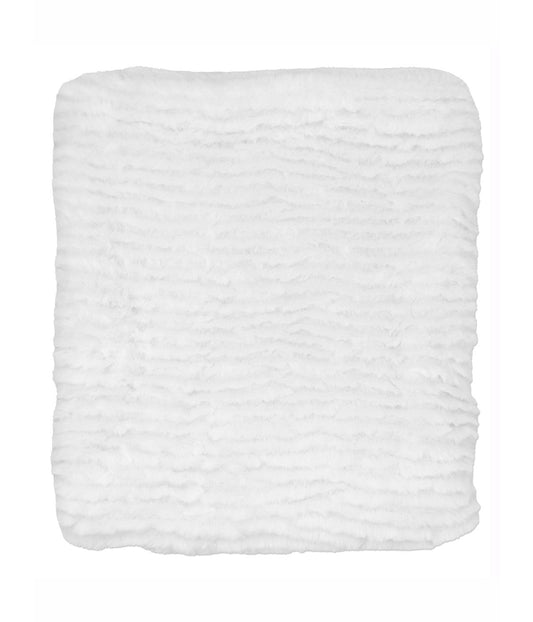 Baby Boys and Baby Girls Ridged Plush Baby Blanket White