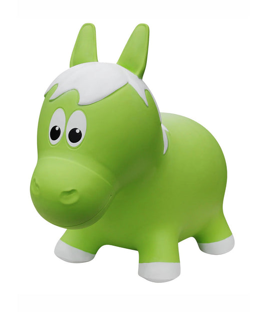 Toddler Inflatable Horse Hopper Bounce and Ride-on Toy Green Horse