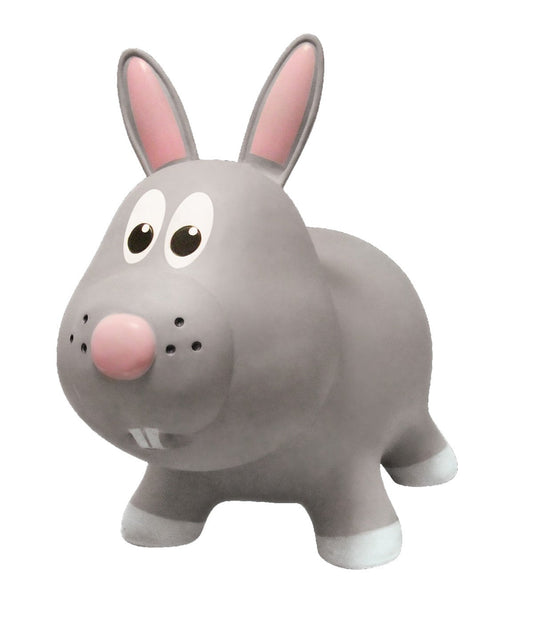 Toddler Inflatable Rabbit Hopper Bounce and Ride-on Toy Gray Bunny