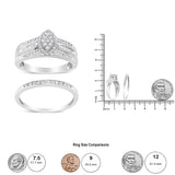 .925 Sterling Silver 1/2 Cttw Round and Baguette-Cut Diamond Engagement Bridal Set (I-J Color, I1-I2 Clarity)-Size 9-4