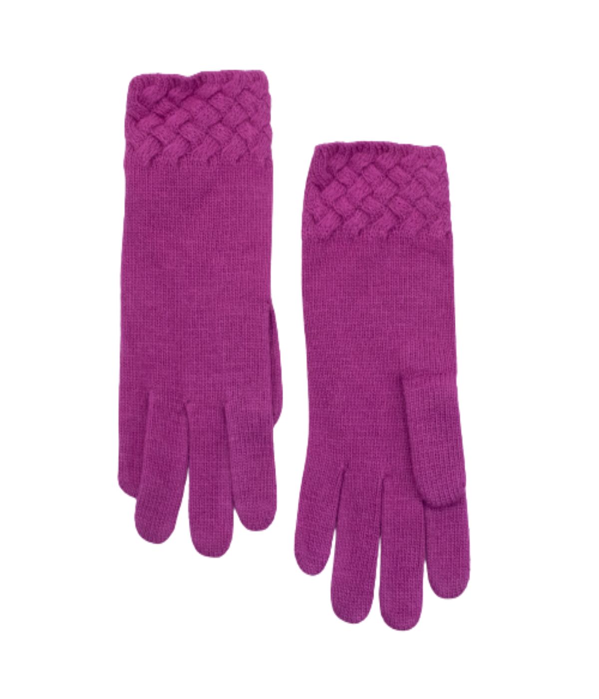 Gloves With Basket Weave Cuff Bright Lilac