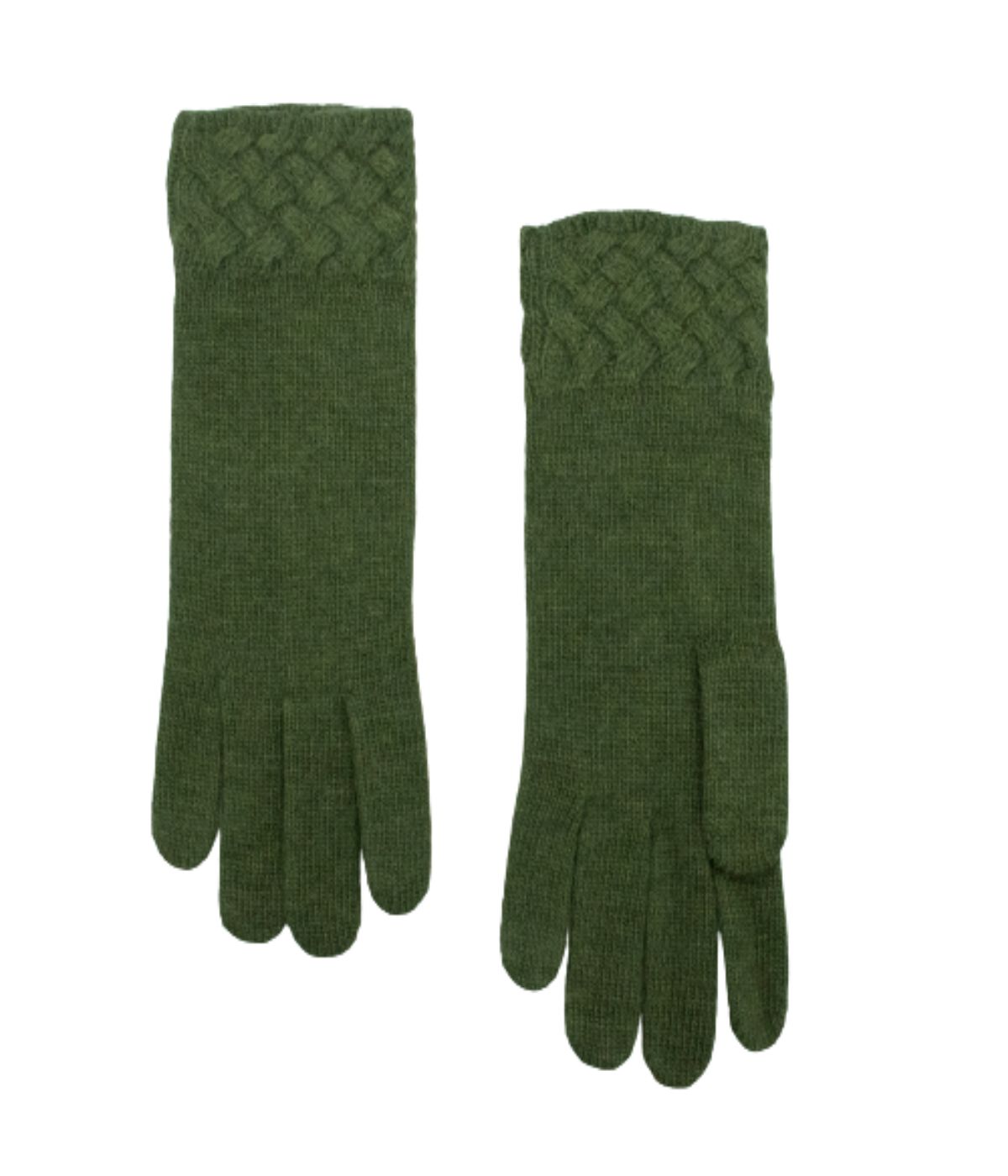 Gloves With Basket Weave Cuff Loden