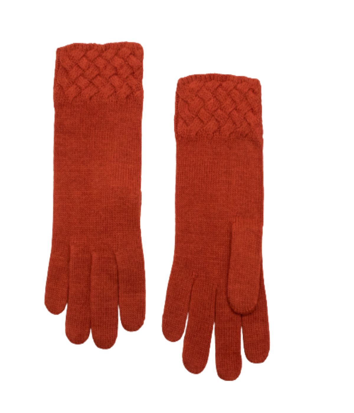 Gloves With Basket Weave Cuff Rust