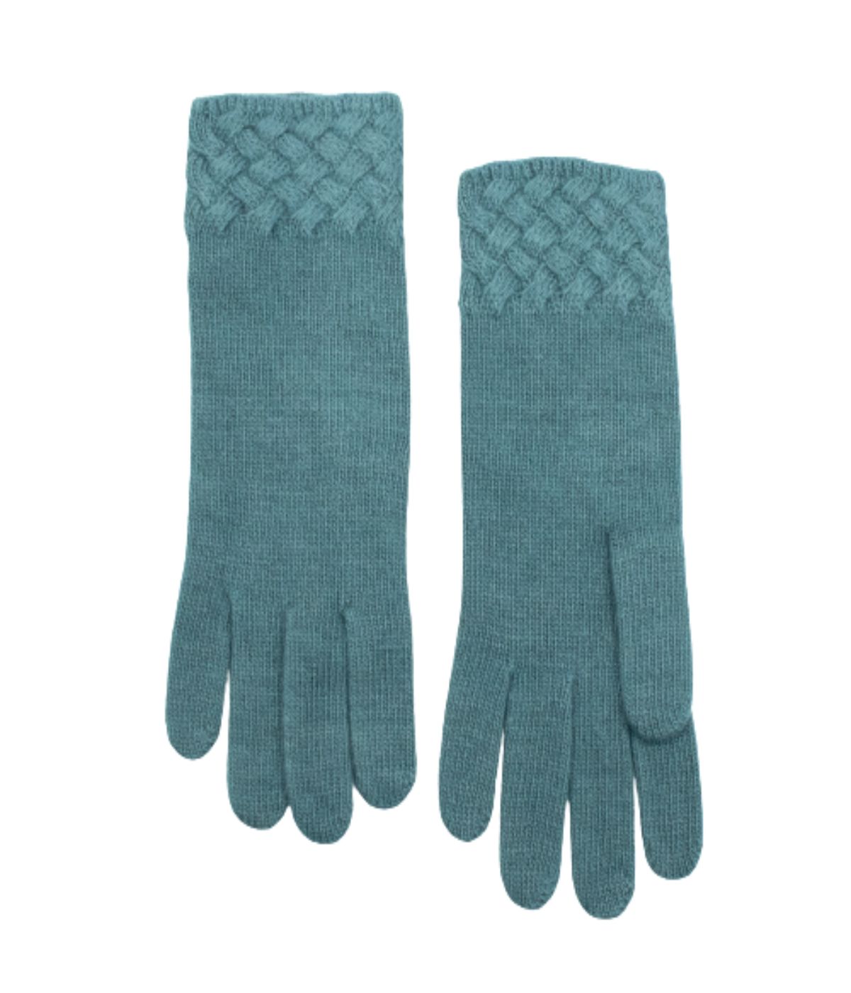 Gloves With Basket Weave Cuff Salvia