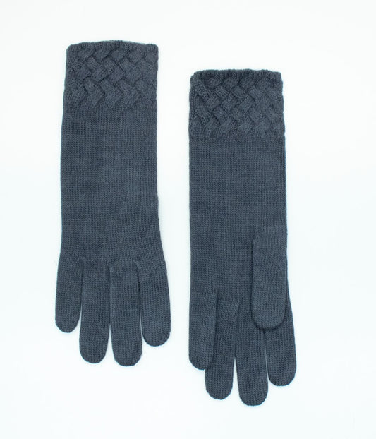 Gloves With Basket Weave Cuff Dark Slate