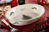 Christmas Tree Oval Rim Dish