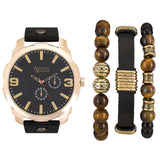 Analog Watch-Three Piece Bracelet Set