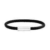 Braided Leather with Magnetic Clasp Men's Bracelet