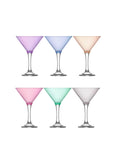 Misket Multi Colored Martini Cocktail Glasses 6-Piece Set