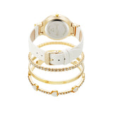 Analog Watch-Heart Bracelet Set