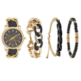 Analog Watch-Link Bracelet Set