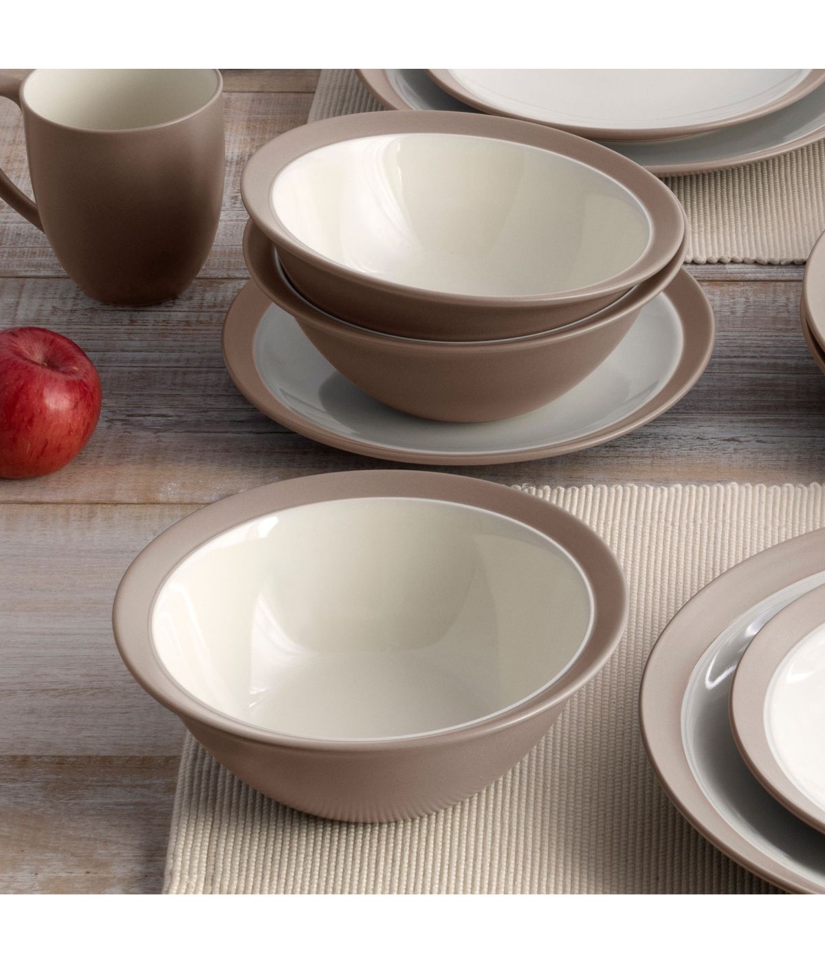 Colorwave Curve Set of 4 Soup/Cereal Bowls Clay