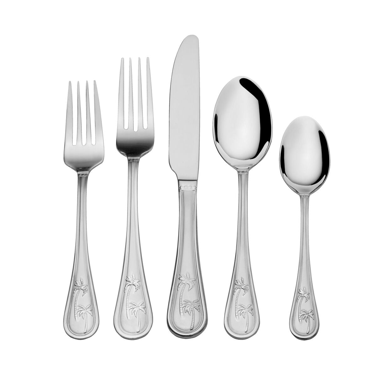 Palm Breeze 20 Piece Stainless Steel Flatware Set, Service for 4-Silver