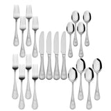 Palm Breeze 20 Piece Stainless Steel Flatware Set, Service for 4-Silver