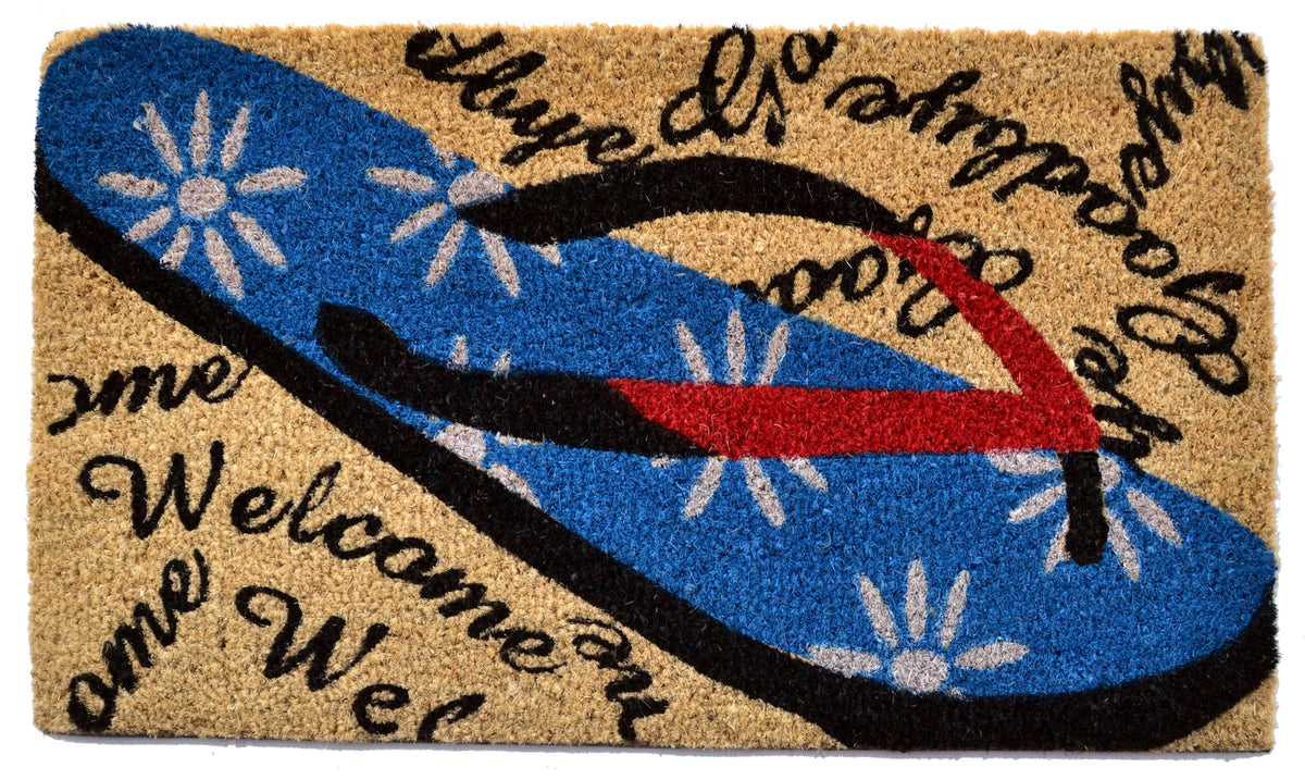 Welcome Goodbye Flip Flop Doormat