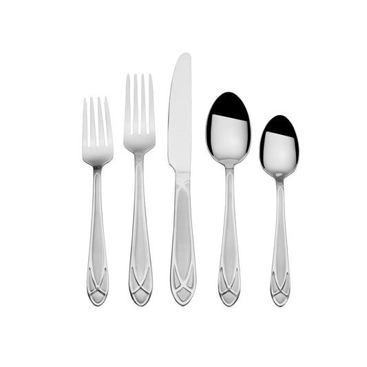 Mirage Frost 42 Piece Flatware Set with Caddy, Service fior 8