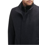 Mens Wool Melton Coat Charcoal