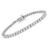 .925 Sterling Silver 1.0 Cttw Lab Grown Diamond Illusion-Set Miracle Plate Tennis Bracelet (G-H Color, VS1-VS2 Clarity)-Size 7.25"-2