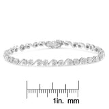 .925 Sterling Silver 1/10 Cttw Round Diamond "S" Link Miracle Plate Tennis Bracelet (I-J Color, I3 Clarity)-7-1/4"-4