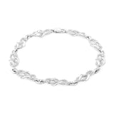 .925 Sterling Silver Prong Set Diamond Accent Infinity Weave Link 7.25" Bracelet (I-J Color, I3 Clarity)-1