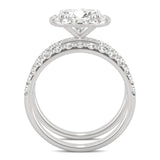 Charles & Colvard 2.87cttw Moissanite Halo Bridal Set