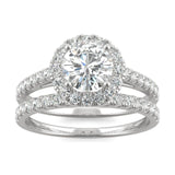 Charles & Colvard 1.72cttw Moissanite Halo Bridal Set