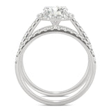 Charles & Colvard 1.72cttw Moissanite Halo Bridal Set