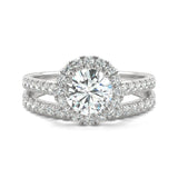 Charles & Colvard 1.72cttw Moissanite Halo Bridal Set