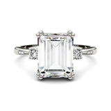 Charles & Colvard 3.69cttw Moissanite Emerald Cut Engagement Ring