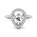 Charles & Colvard 2.58cttw Moissanite Pear Halo Engagement Ring