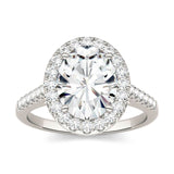 Charles & Colvard 3.48cttw Moissanite Oval Halo Engagement Ring