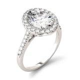 Charles & Colvard 3.48cttw Moissanite Oval Halo Engagement Ring