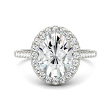 Charles & Colvard 3.48cttw Moissanite Oval Halo Engagement Ring